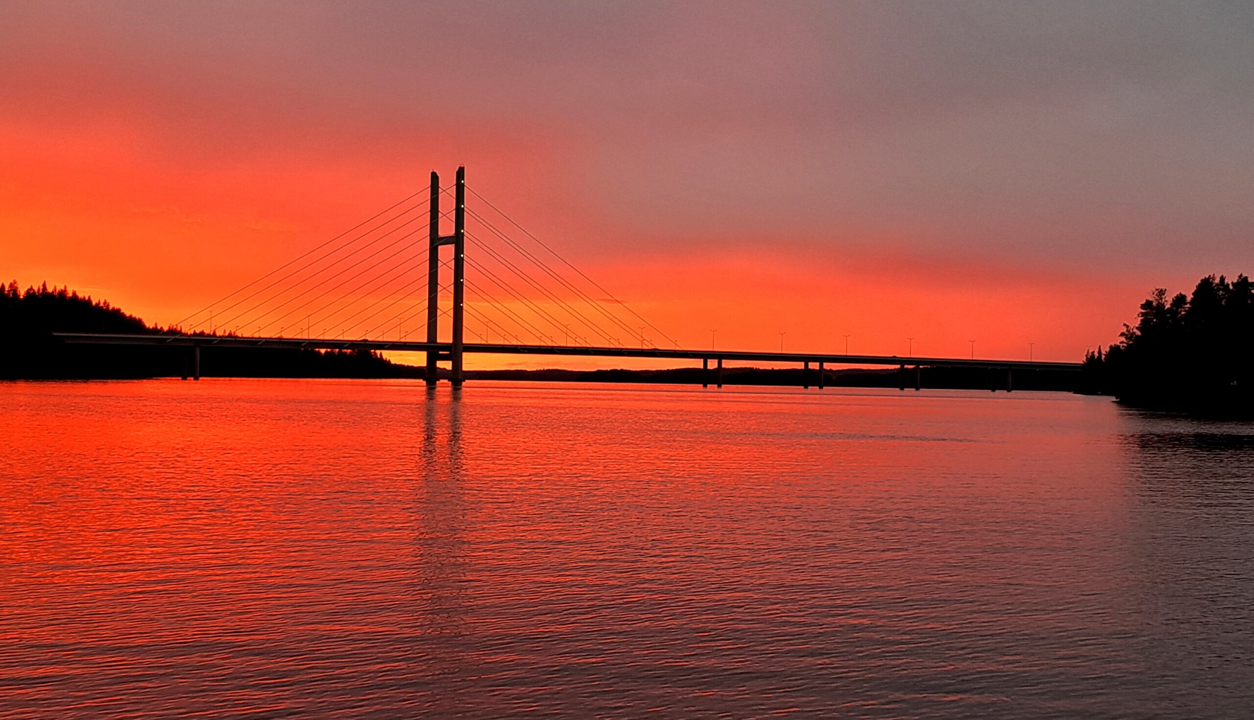 Brücke bei Abendrot in Heinola, Finnland